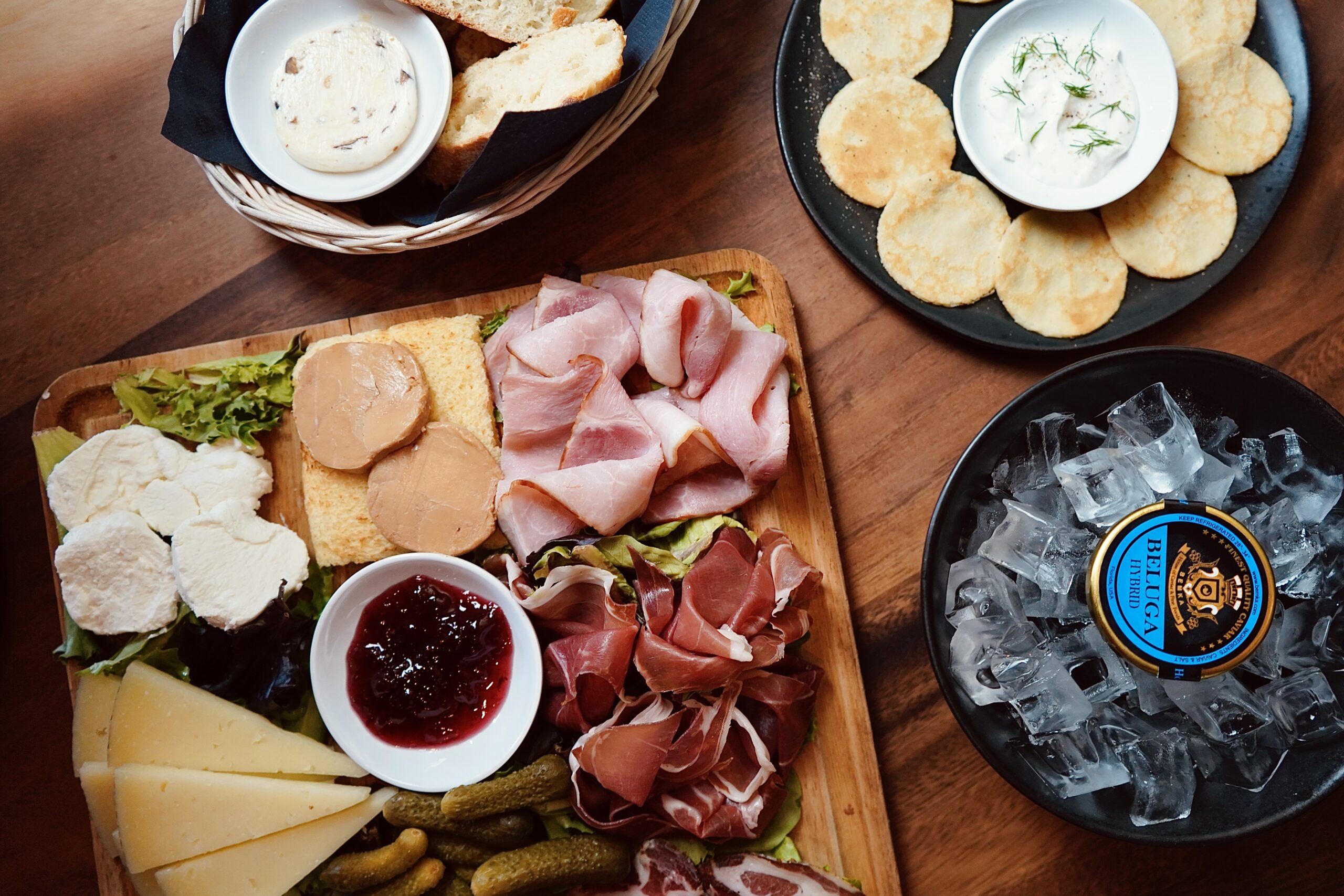 Premium charcuterie with caviar