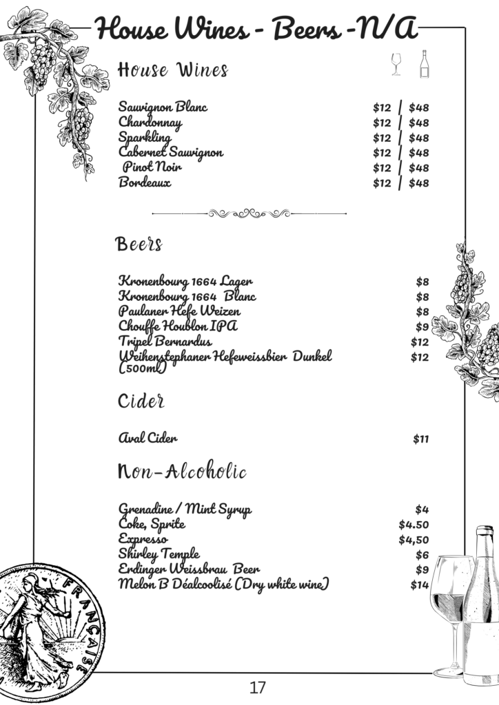 House wines